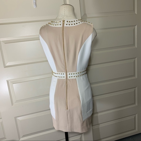 Finders Keepers One More Try Feminin Gold Studded Short Dress White Blush Sz M - Picture 9 of 14